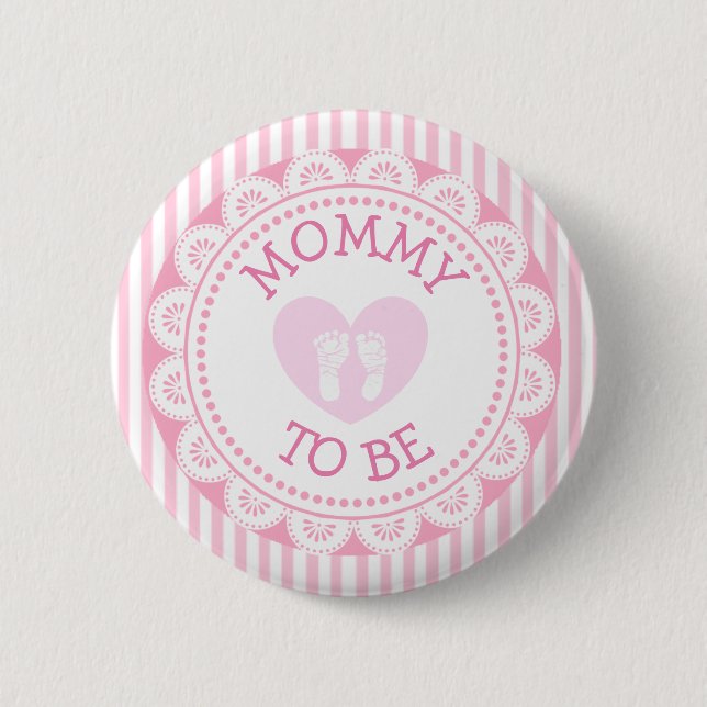 Schaltfläche "Mommy to be Pink Heart Baby Shower" Button (Vorderseite)