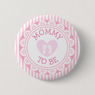 Schaltfläche "Mommy to be Pink Heart Baby Shower" Button