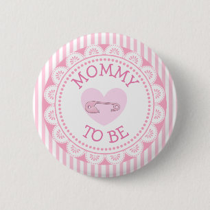 Schaltfläche "Mommy to be Pink Heart Baby Shower" Button