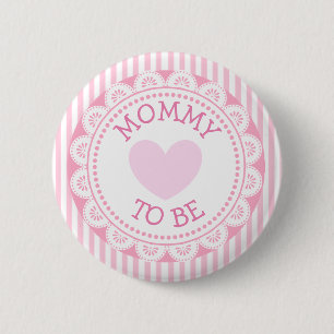 Schaltfläche "Mommy to be Pink Heart Baby Shower" Button