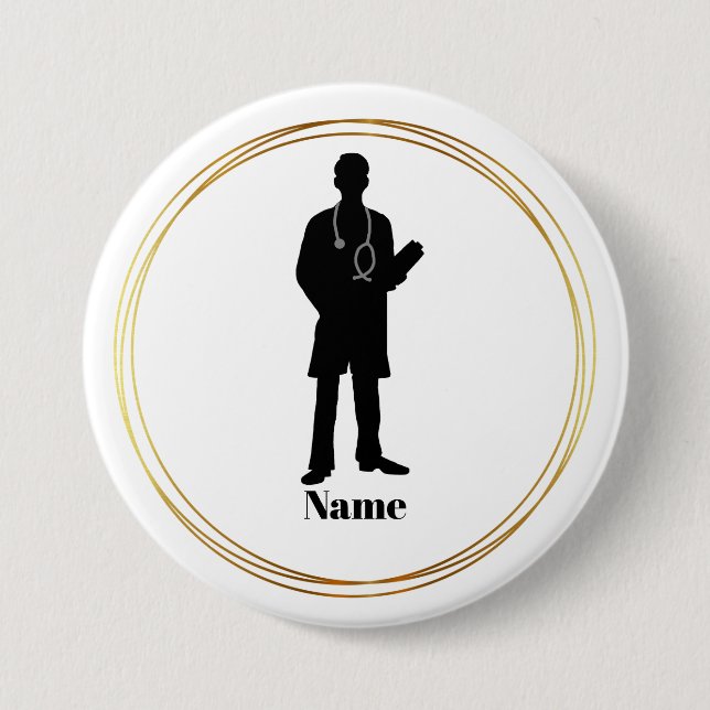 Schaltfläche "Name der männlichen Silhouette" Button (Vorderseite)