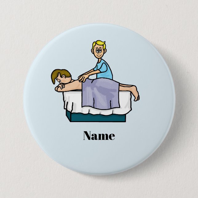 Schaltfläche "Name des männlichen Chiropraktors od Button (Vorderseite)