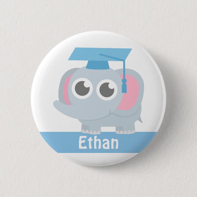 Schaltfläche "Name des niedlichen Elephant Kids Sc Button (Vorderseite)
