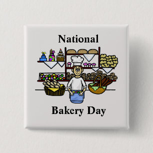 Schaltfläche "National Bakery Day" mit Backwaren Button