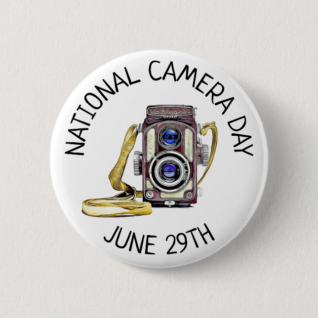 Schaltfläche "National Camera Day 29. Juni Holiday Button (Vorderseite)