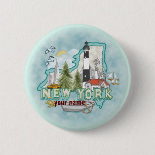 Schaltfläche "New York Lighthouse Button" Button