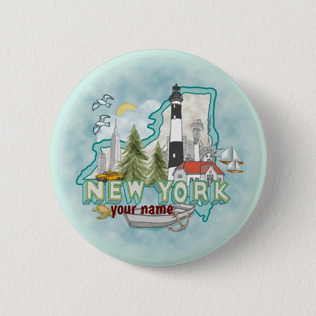 Schaltfläche "New York Lighthouse Button" Button (Vorderseite)
