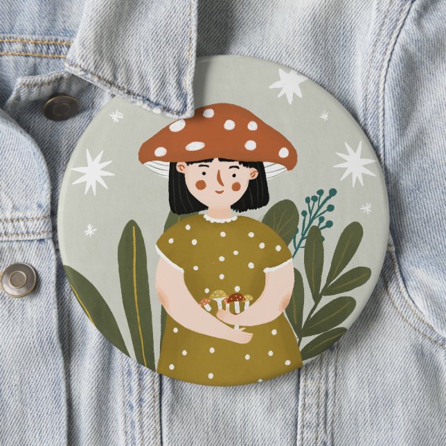 Schaltfläche "niedlich Watercolor Mushroom" Button (Beispiel)