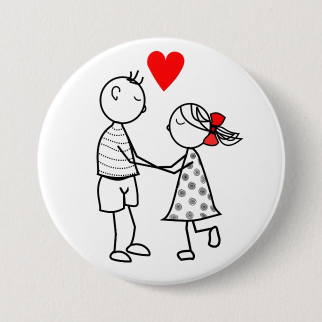 Schaltfläche "niedliche Couple Romantic Liebe" Button (Vorderseite)