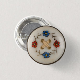 Schaltfläche "niedliche Vintage Nähtaste" Button