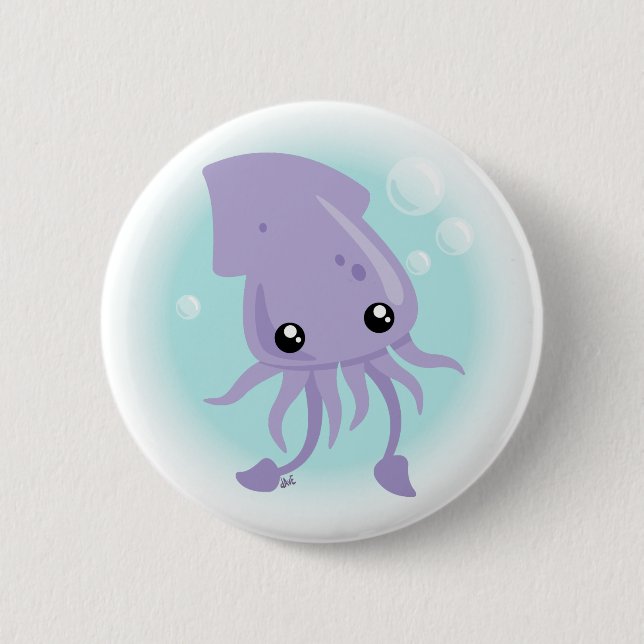 Schaltfläche "niedlicher Tintenfisch" Button (Vorderseite)