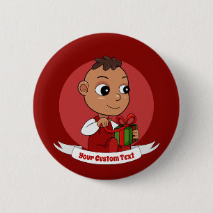Schaltfläche "niedlicher Weihnachtsbaby-Cartoon" Button