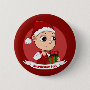 Schaltfläche "niedlicher Weihnachtsbaby-Cartoon" Button