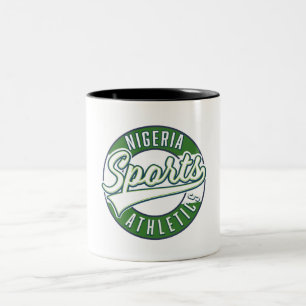 Schaltfläche Nigeria Sports Athletic Logo Zweifarbige Tasse