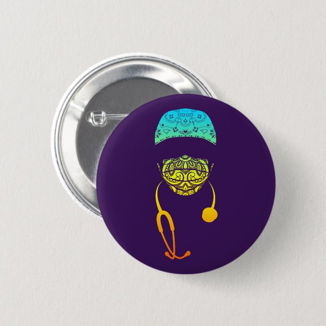 Schaltfläche Paisley-Maske Button (Vorne & Hinten)