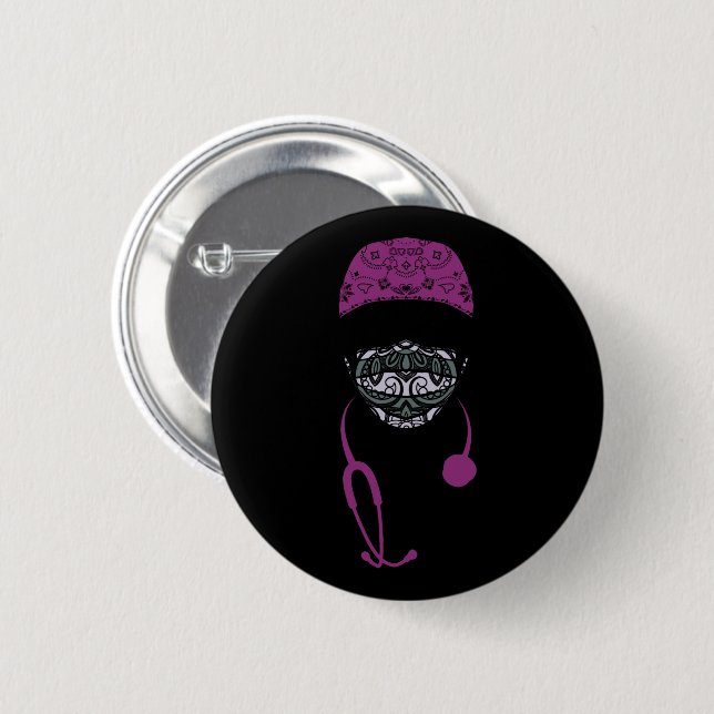 Schaltfläche Paisley-Maske Button (Vorne & Hinten)