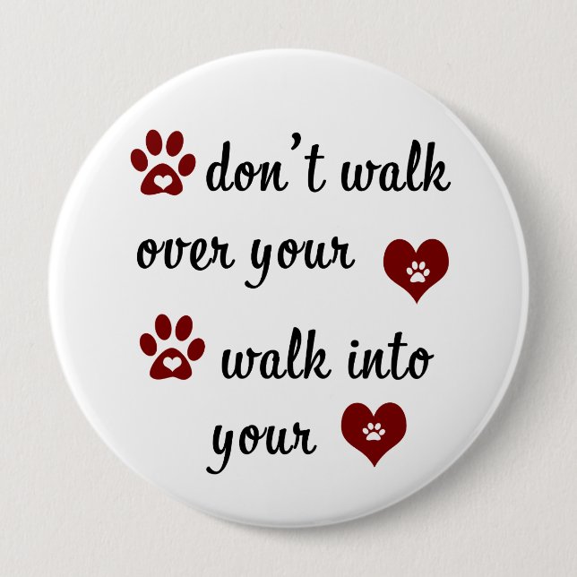 Schaltfläche "Paw Heart Quote" Button (Vorderseite)