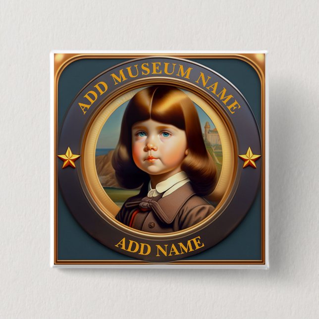Schaltfläche "personalisiertes Museumshandbuch und Button (Vorderseite)