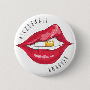 Schaltfläche "Pickleball Smasher Red Lips" Button