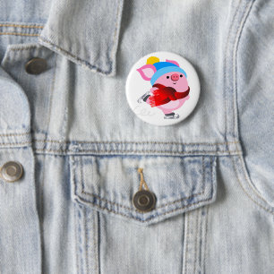 Schaltfläche "Pig" für den niedlichen Cartoon Ice Button