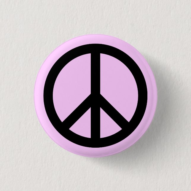 Schaltfläche Pink Peace Symbol Button (Vorderseite)