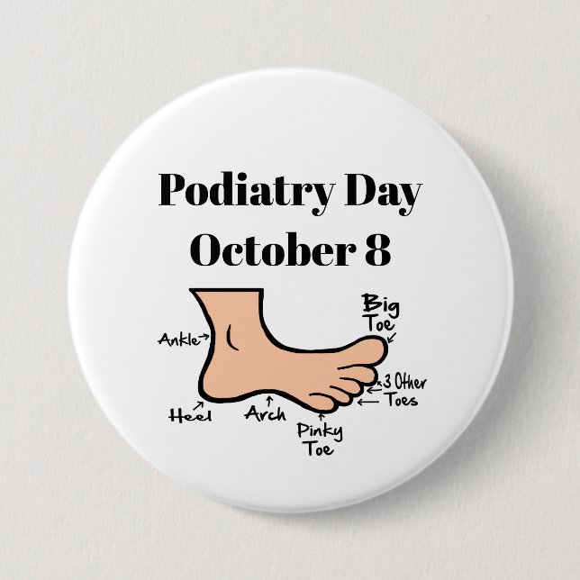 Schaltfläche "Podiatry Day Funny Foot Diagramm" Button (Vorderseite)