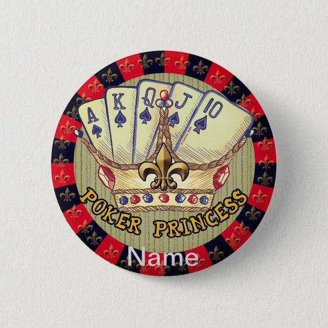 Schaltfläche Poker Princess Button (Vorderseite)