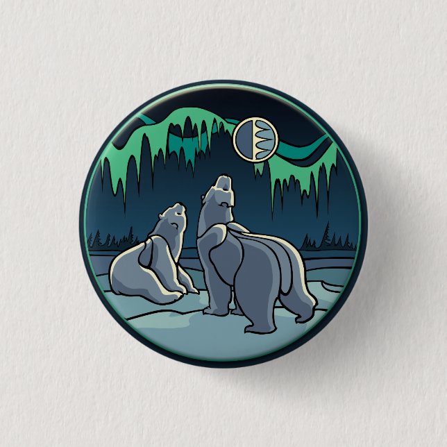 Schaltfläche "Polar Bear & Cub" / Button Wildlife  (Vorderseite)