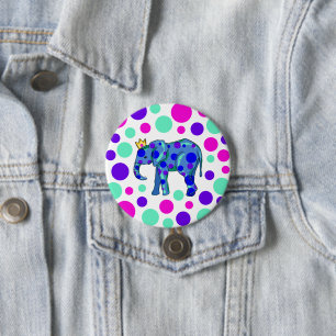 Schaltfläche Polka Dot Elephant Button-On Button