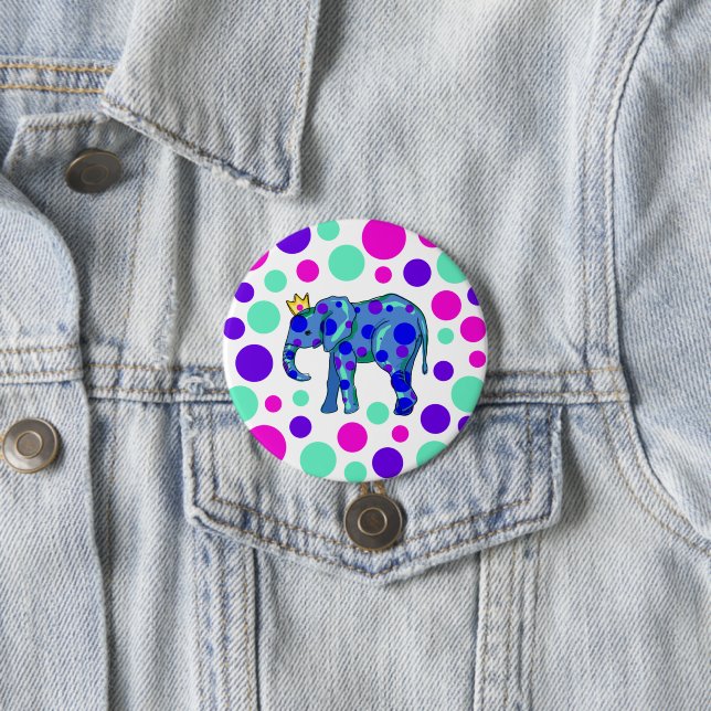 Schaltfläche Polka Dot Elephant Button-On Button (Beispiel)