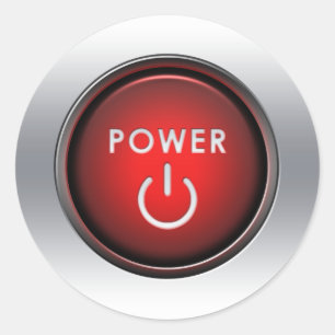 Schaltfläche Power Runder Aufkleber