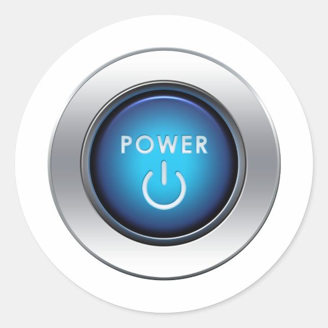 Schaltfläche Power Runder Aufkleber (Vorderseite)
