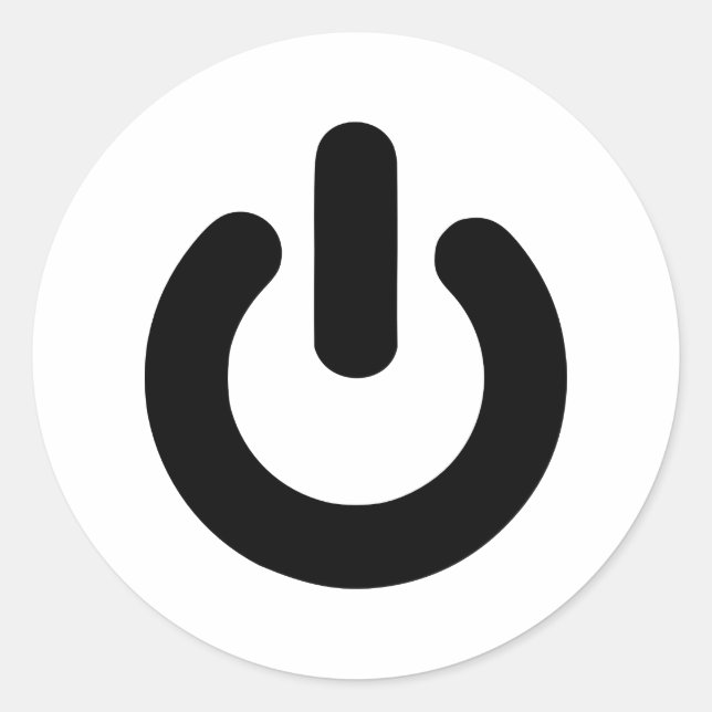 Schaltfläche Power Runder Aufkleber (Vorderseite)