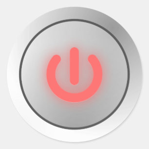 Schaltfläche Power Runder Aufkleber