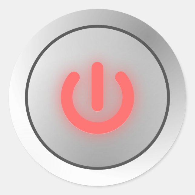 Schaltfläche Power Runder Aufkleber (Vorderseite)