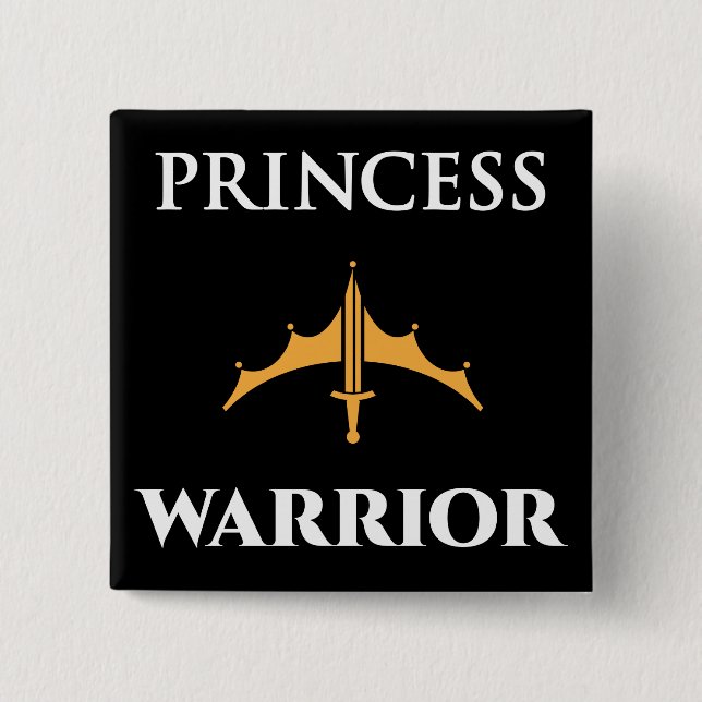 Schaltfläche "Princess Warrior Black" Button (Vorderseite)