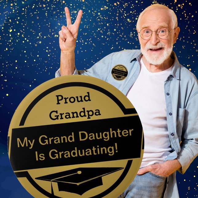 Schaltfläche "Proud-Abschluss" Button (Proud Grandpa, Grandparents, Parents or Other Graduation Button, Show how proud you are of your grad)