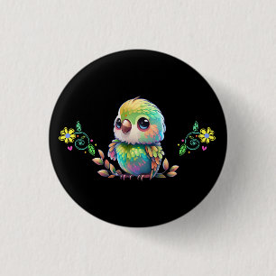 Schaltfläche "Rainbow Bird & Blume" Button