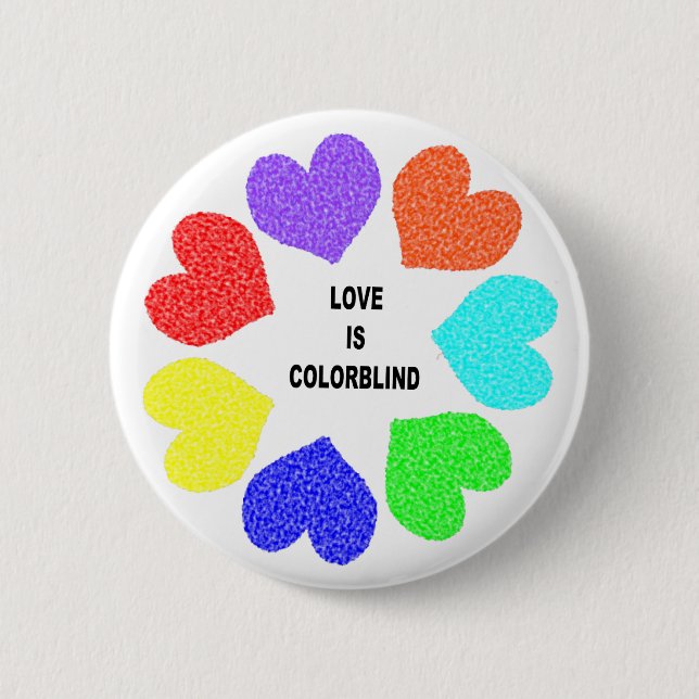 Schaltfläche "Rainbow Hearts" der interrassischen  Button (Vorderseite)