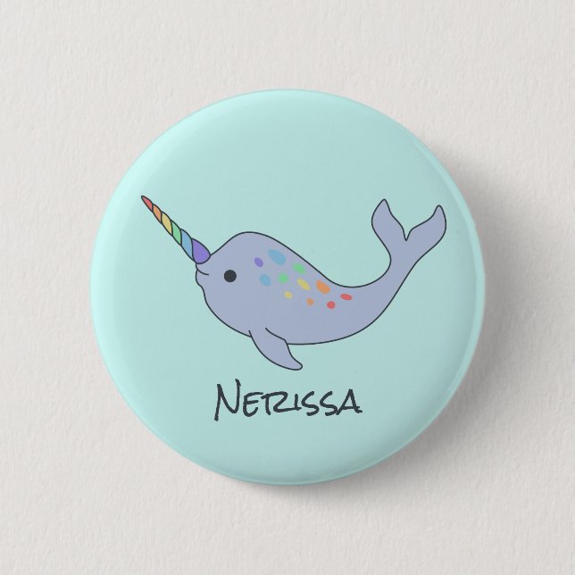 Schaltfläche "Rainbow Narwhal Name" Button (Vorderseite)