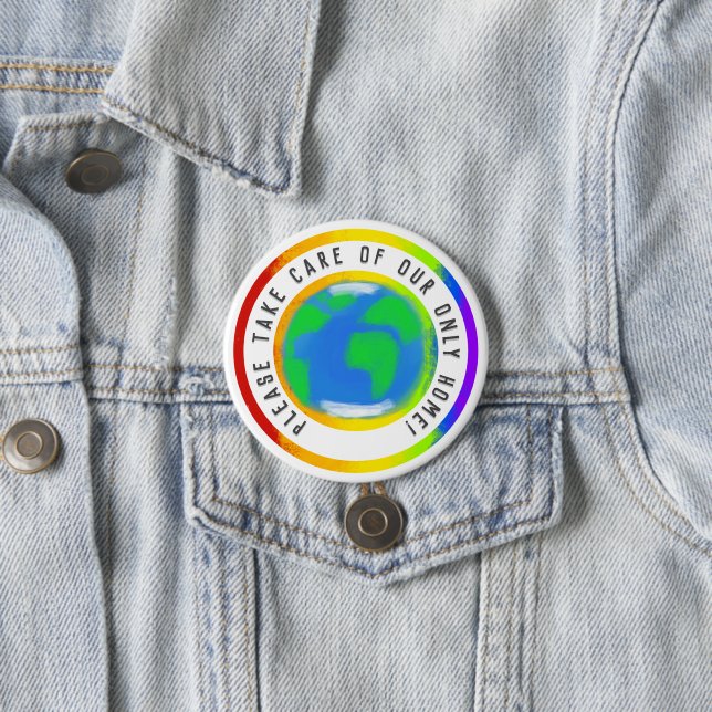 Schaltfläche "Rainbow Planet Earth Respect Zuhause Button (Beispiel)