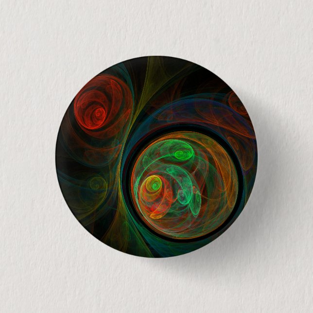 Schaltfläche "Rebirth Green Abstrakt Art" (rund) Button (Vorderseite)