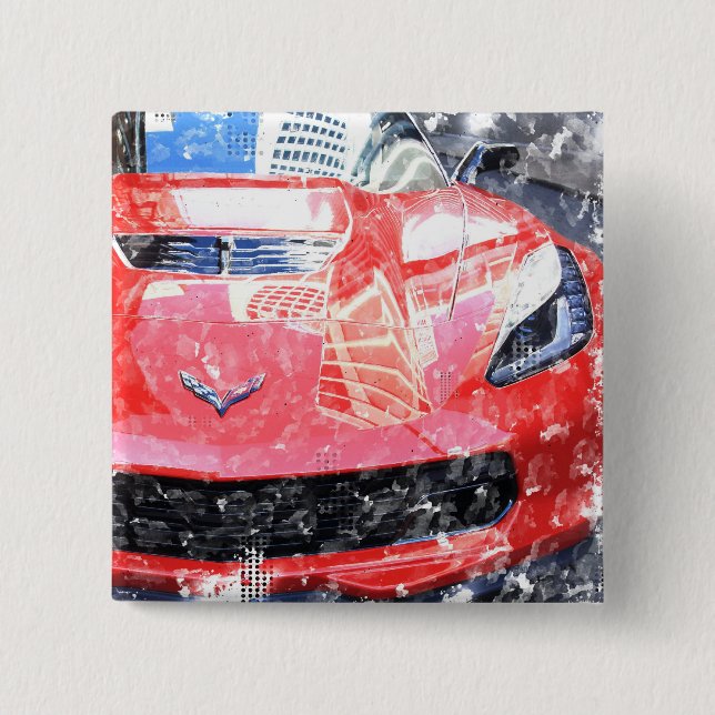 Schaltfläche Red Corvette Button (Vorderseite)