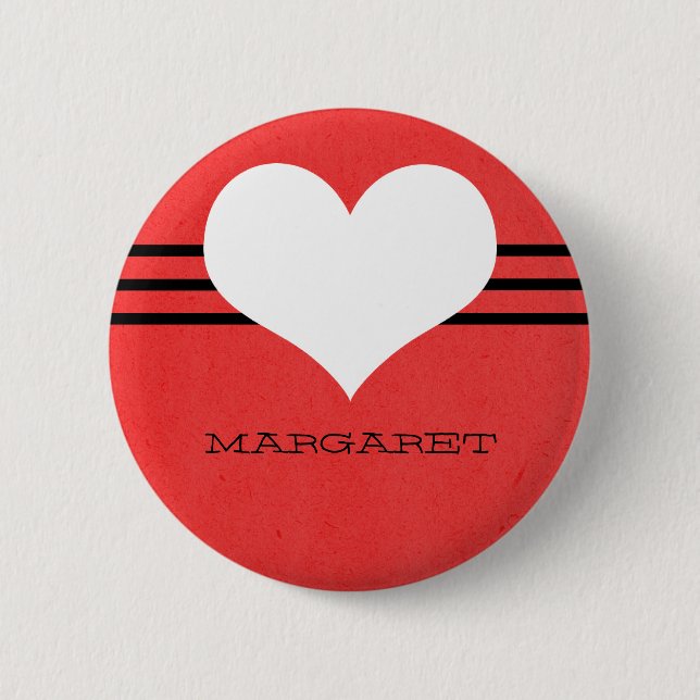 Schaltfläche "Red Modern Heart" Button (Vorderseite)