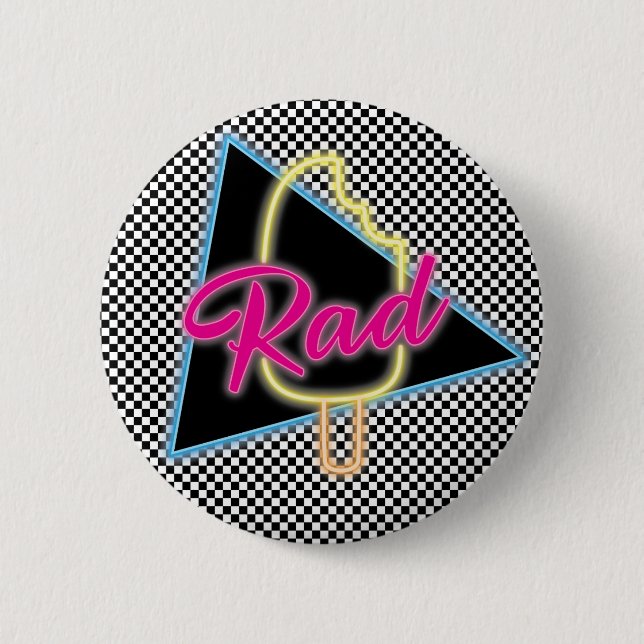 Schaltfläche "Retro Neon Krass" Button (Vorderseite)
