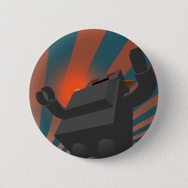 Schaltfläche "Retro Style Robot 4" Button (Vorderseite)