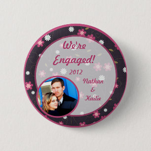 Schaltfläche "Rosa Blume" Foto Button