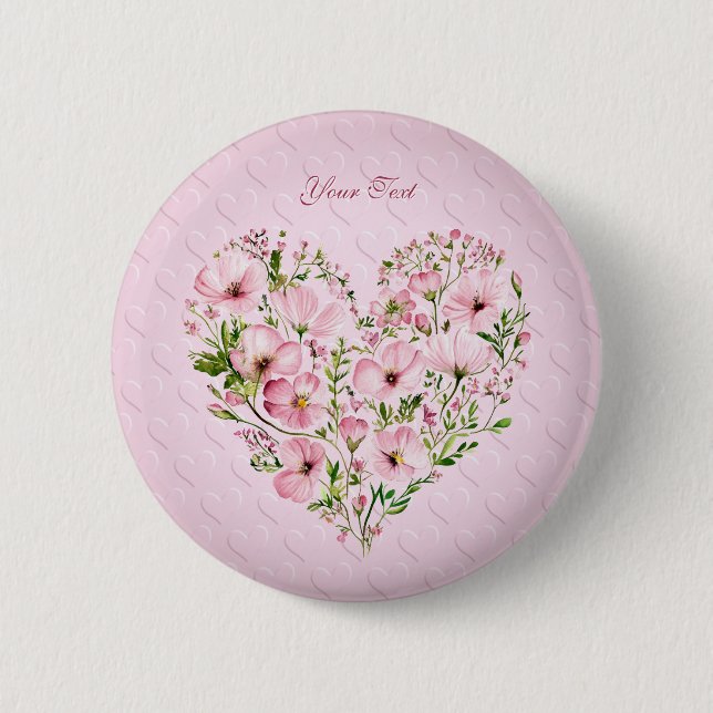 Schaltfläche "Rosa Herz" Button (Vorderseite)
