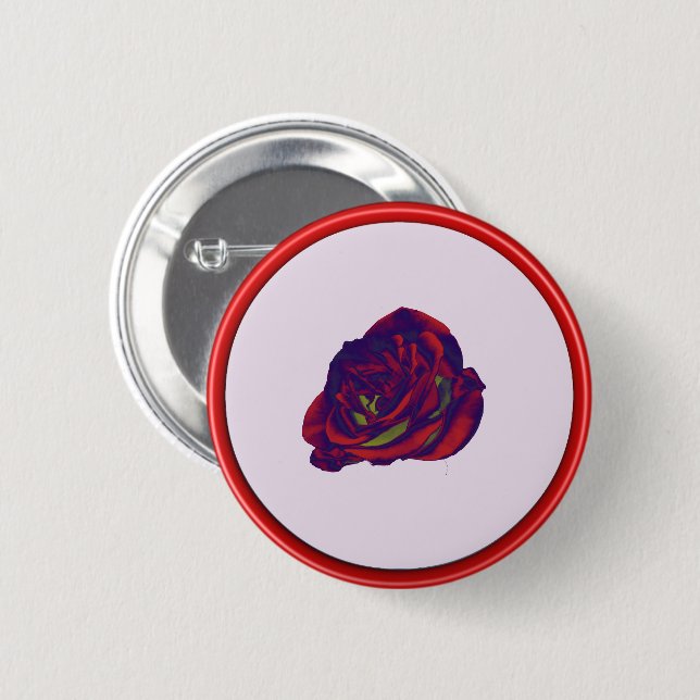 Schaltfläche rote Rose Button (Vorne & Hinten)