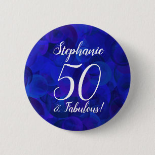 Schaltfläche Royal Blue 50 und Fabulous Birthday  Button